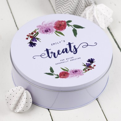 Personalised Floral Treats Tin
