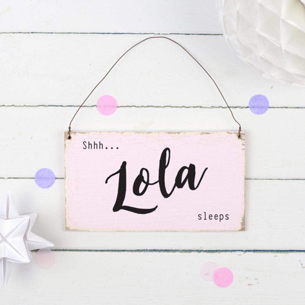 Personalised New Baby Wooden Sign