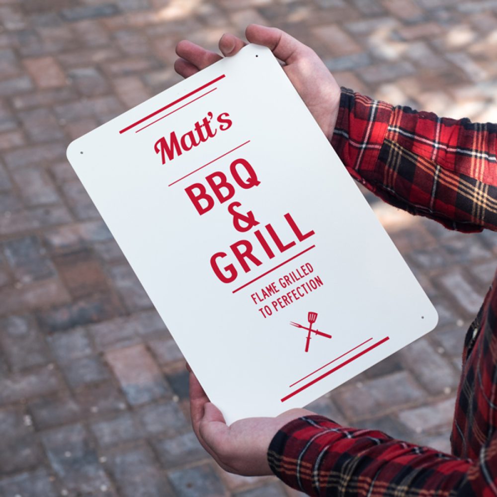 BBQ and Grill Metal Sign