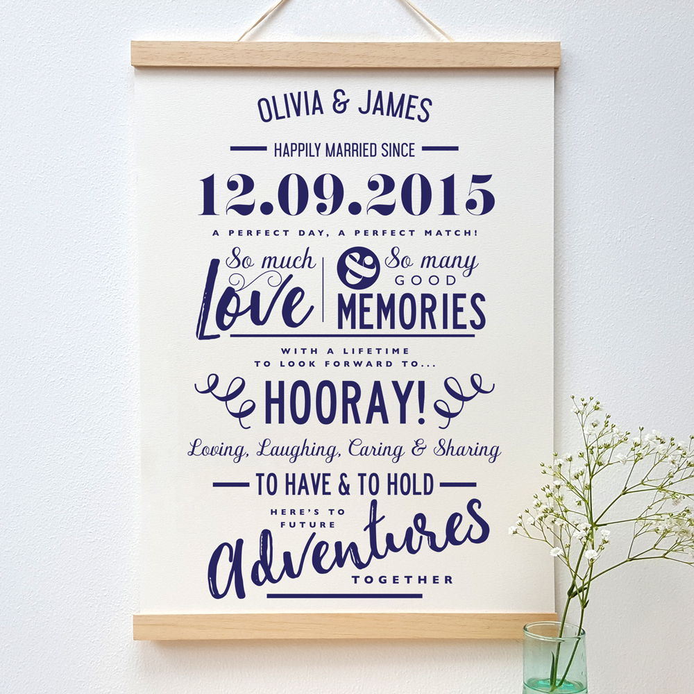 Personalised Paper Anniversary Print