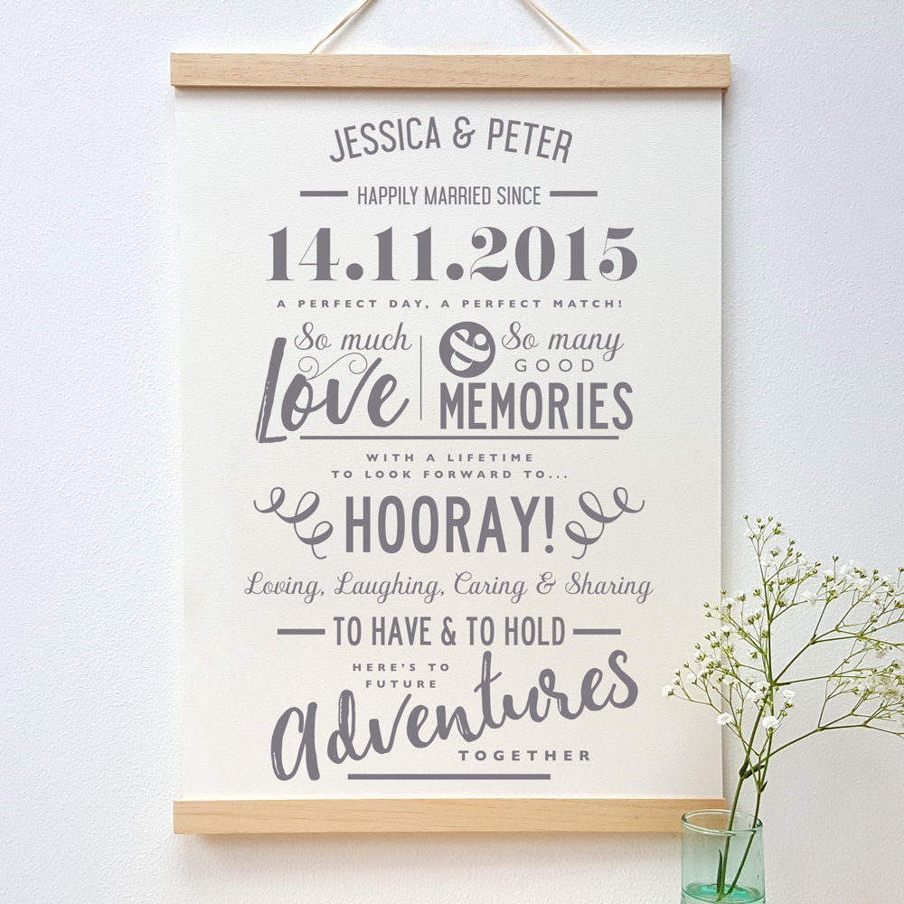 Personalised Paper Anniversary Print