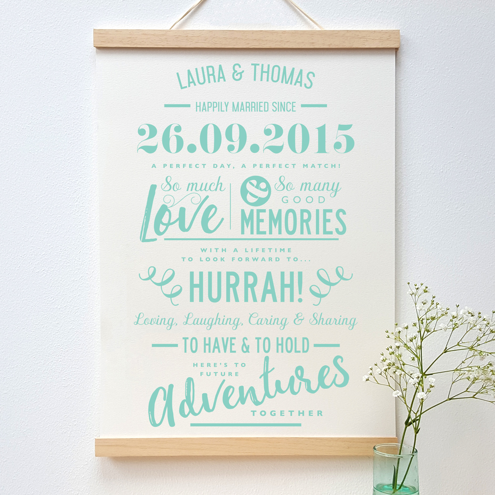 Personalised Paper Anniversary Print