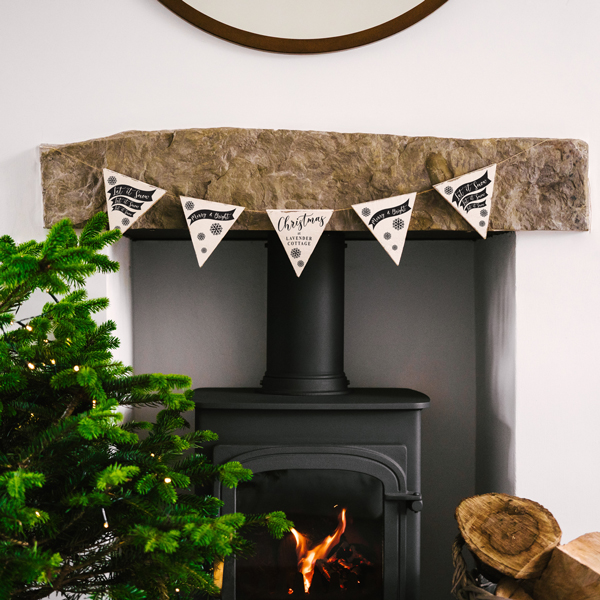 Personalised Classic Christmas Wooden Bunting