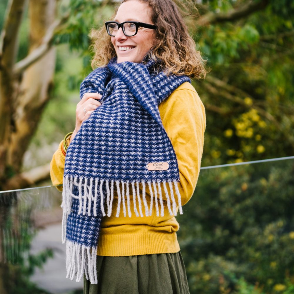 Personalised 100% pure new wool blanket scarf
