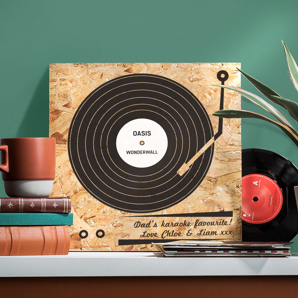 Personalised Record Print on Wood